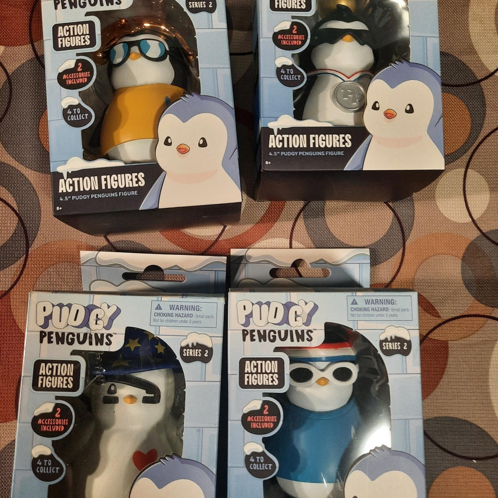 Pudgy Penguins Action Figures Series 2 Complete Collection bundle Of 4 new n box - Picture 5 of 5